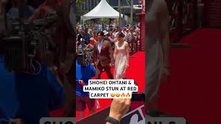 Shohei Ohtani amp his wife Mamiko look amazing at the red carpet 🤩 dodgers shorts [upl. by Diet737]