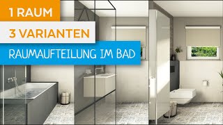 1 Raum 3 Varianten ► Badezimmer  3D Planungssoftware [upl. by Niwled561]