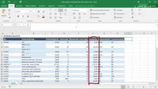 MS Office 365  Excel Intro Excel  Werken met kolommen rijen en cellen 1 [upl. by Ariella]