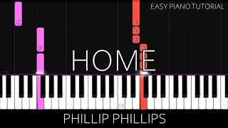 Phillip Phillips  Home Easy Piano Tutorial [upl. by Dnilasor12]