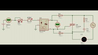 MOC3031 Opto triac relais static Simulation sous Protéus [upl. by Eidod201]