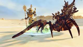 Arachnarok Spider and Hierotitan VS Hell Pit Abomination and Feral Carnosaur  TW Warhammer 2 [upl. by Wickner]