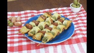 Hot dog and olive shish kebabs a great snack idea [upl. by Letizia]