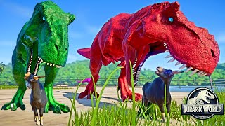 Tirex vs Spinosaurus Ultimasaurus Indoraptor Trex Dinosaurs Fighting 🌍 Jurassic World Evolution [upl. by Oiluarb30]