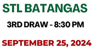 STL Batangas result today live 830 PM  September 25 2024 830 PM draw [upl. by Kerrison]