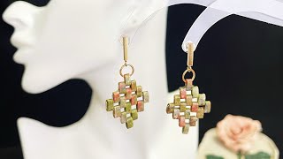 Woven Earrings making✨earringsdesign earrings earringstutorials earringslover earringsmaking [upl. by Erina]