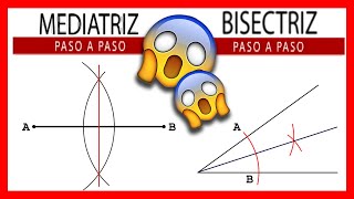 💪 MEDIATRIZ y BISECTRIZ 📐 La mediatriz de un segmento y la bisectriz de un ángulo para niños [upl. by Zaid]