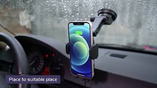 Wireless Smartphone Charger Mount Windshield Dashboard Air Vent Phone Holder [upl. by Abas221]