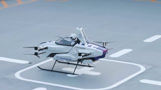 SkyDrives flying car takes to the air with pilot at the controls [upl. by Ingvar692]