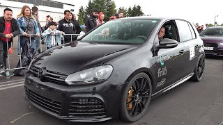 800HP Volkswagen Golf 6 R 36 HGP BiTurbo vs Nissan GTR R35 [upl. by Kral]