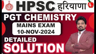 Detailed Solution Hpsc Pgt Chemistry Mains Exam 10 November 2024  Paper Solution  Gacs Jaipur [upl. by Sall]