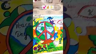 Peace poster on peace peace drawing painting for competition ✨️ price winning drawing sunshines🌞💕 [upl. by Analem]