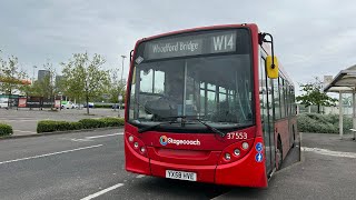 FULL ROUTE VISUALStagecoach London Bus Route W14Leyton SuperstoresWoodford Bridge37553YX58 HVE [upl. by Onahpets]