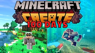 I Survived 100 Days in a MASSIVE FLOOD as a CREATE MOD ENGINEER in Hardcore Minecraft [upl. by Llesig]