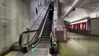 Sweden Stockholm Odenplan Subway Station 1X elevator 2X escalator [upl. by Yenterb84]