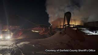 Fire destroys sawmill building in Panguitch [upl. by Alec]