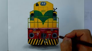 Drawing WDS6 locomotive  Unsung Diesel Shunter hero  Front View  Indian Railways [upl. by Hahnke]