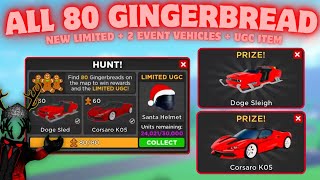 ALL 80 GINGERBREAD LOCATIONS In Car dealership Tycoon XMAS EVENT Week 2  EASY GUIDE [upl. by Netsrek]