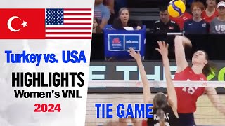 Womens VNL 2024  Turkey vs USA Highlights 362024  Volleyball nations league 2024 [upl. by Shaddock]