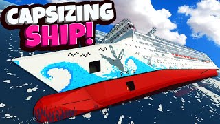 Cruise Ship Capsizes in High Waves in Stormworks Sinking Ship Survival [upl. by Solrac]