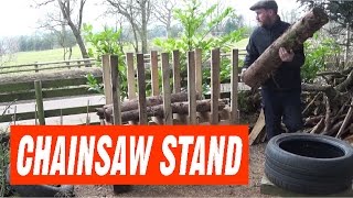 Pallet Wood Chainsaw Stand [upl. by Ybab]