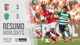 Highlights  Resumo SC Braga 33 Sporting Liga 2223 1 [upl. by Sik]