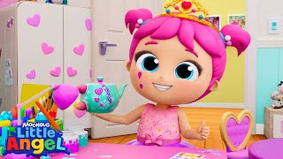 Princess Recycle Tea Party  Little Angel And Friends Kid Songs [upl. by Simsar585]