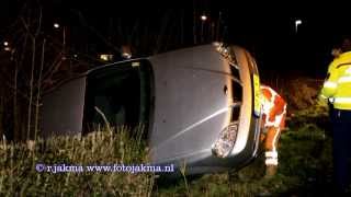 Auto van de weg geraakt op de Bloklaan N403 Loosdrecht 05012014 [upl. by Pine]