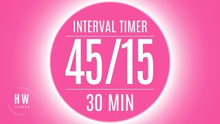 45 Second Interval Timer with 15 Second Rest  4515 HIIT Timer [upl. by Paley386]