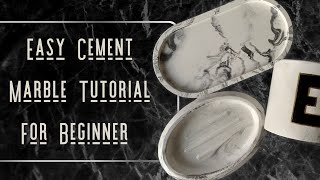 Easy Concrete Marble Trinket Tray  Soap Dish  Cylinder Holder For Beginner  Cement Craft [upl. by Oeak]