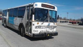 SARNIA TRANSIT 043 RETIRED ON ROUTE 9 DOWNTOWN ORION 1 [upl. by Arracot]