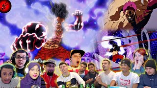 LUFFY GEAR 4 SNAKEMAN VS KATAKURI  One Piece Episode 870 Best Reaction Mashup [upl. by Orban997]