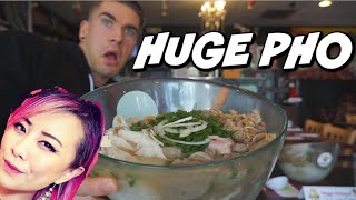 MASSIVE 6LB PHO CHALLENGE WITH RAINA HUANG  New Record  Man Vs Food California [upl. by Hakym257]