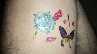 How to sticker tattooPaper tattooFake tattooRemovable tattooTemporary tattoo at home [upl. by Inafetse]