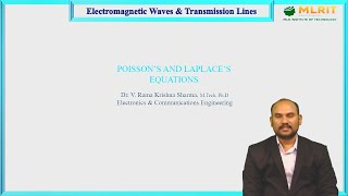 LEC03 EMTL  Poissons And LaPlaces Equations By Dr Ramakrishna Sharma [upl. by William486]