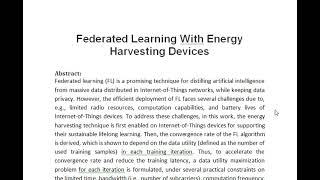 Federated Learning With Energy Harvesting Devices [upl. by Hayalat]