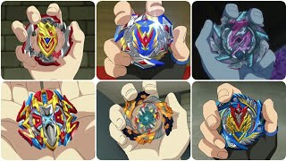 Beyblade Burst Turbo  All Creations and Upgrades of Beyblades [upl. by Adeirf896]