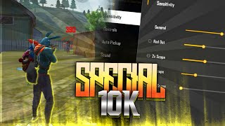 SPECIAL 10K  MY SETTINGS HUD  SENSITIVITY 🔧🔥  💝💫إعداداتي للهيدشوت و أفضل جلد بمانسبة 10ألف مشترك [upl. by Asina798]