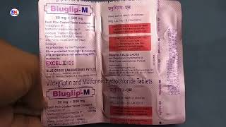 Bluglip M Tablet  Vildagliptin and Metformin Tablet  BluglipM Tablet Uses Benefits Dosage Review [upl. by Enirahtak440]