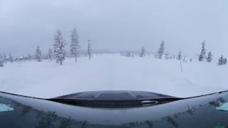 Driving on snow Lapland FINLAND VR 360 video [upl. by Alverson]