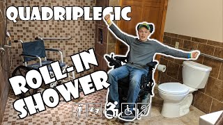 Wheelchair Accessible Bathroom  Ideas  Quadriplegic C5C6C7 [upl. by Neirol]