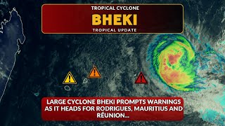 Large Cyclone Bheki Prompts Warnings as it Heads For Rodrigues Mauritius and Reunion [upl. by Anaib]