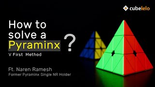 Learn solving Pyraminx in 3 minutes  V First Method  Ft Naren Ramesh  Cubelelo [upl. by Eirrab432]