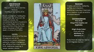 Keys To The Tarot  King of Swords [upl. by Naujed617]