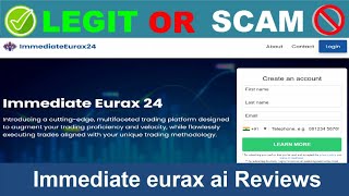 Immediate eurax ai Reviews  Jun 2024 Beware of Scam Watch Now [upl. by Carlotta231]