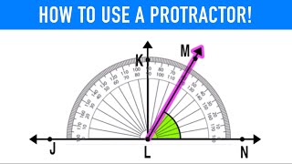 HOW TO USE A PROTRACTOR TO MEASURE ANGLES [upl. by Adlecirg29]