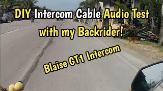 DIY ICC INTERCOM CONNECT CABLE AUDIO TEST WITH BACKRIDER  BLAISE GT1 INTERCOM [upl. by Karen287]