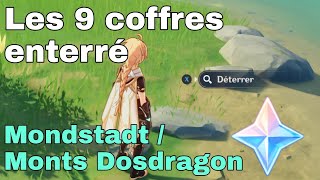 Les 9 COFFRES ENTERRÉS de MONDSTADT et des MONTS DOSDRAGON Guide Genshin Impact FR [upl. by Robison]