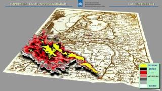 Impressie radarbeelden 1 augustus 1674 Bron KNMI [upl. by Nileve391]