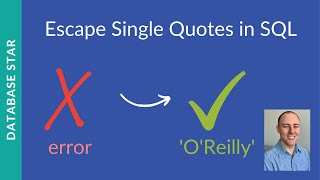 How to Escape Single Quotes in SQL [upl. by Oek]